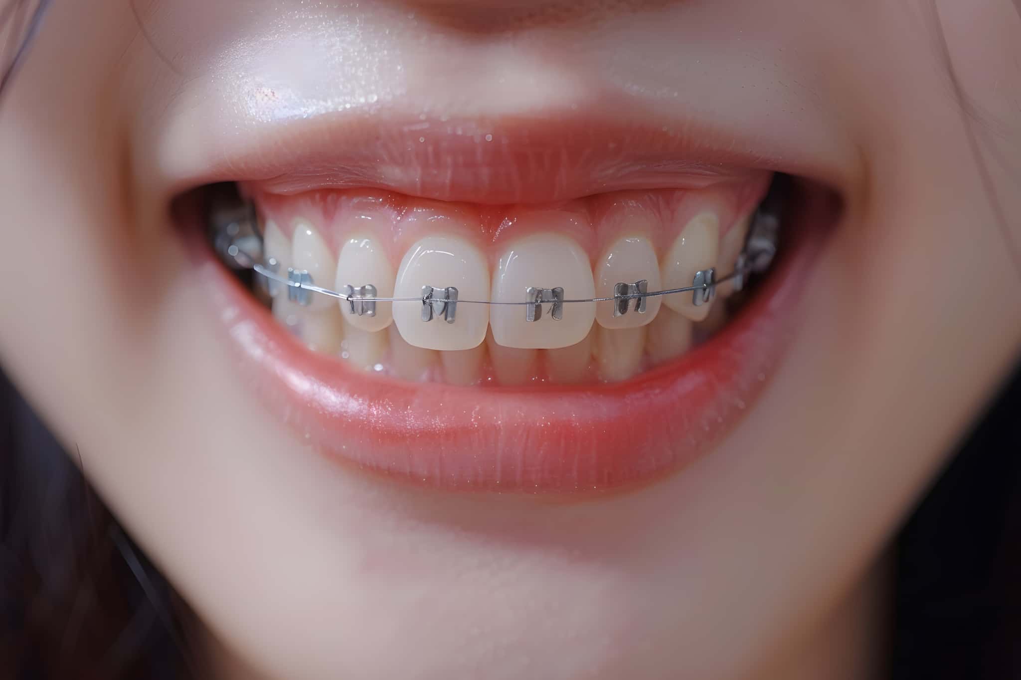 ワイヤー矯正中の歯のイメージ