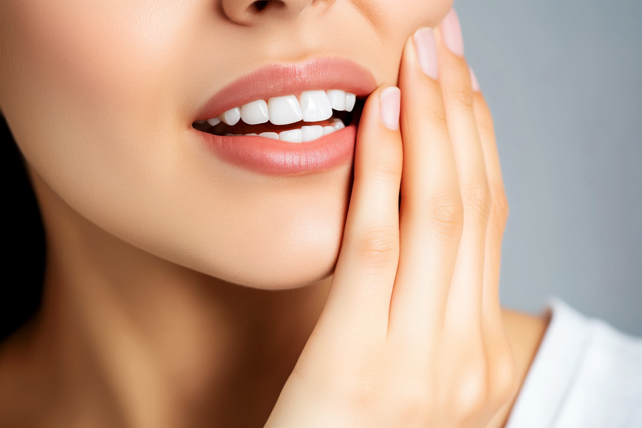 親知らずが生える前兆の痛みを感じる女性