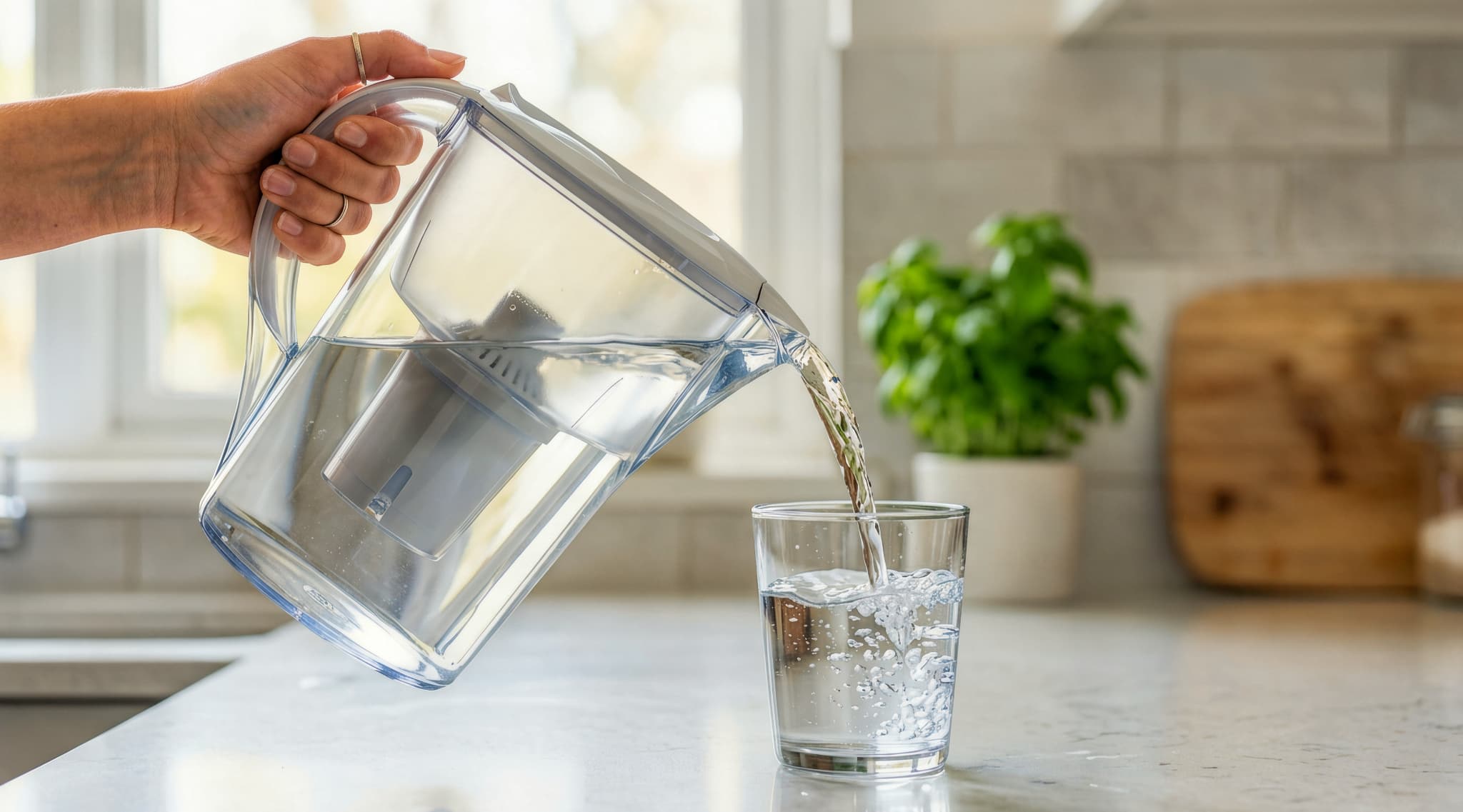 常温の水を飲む様子